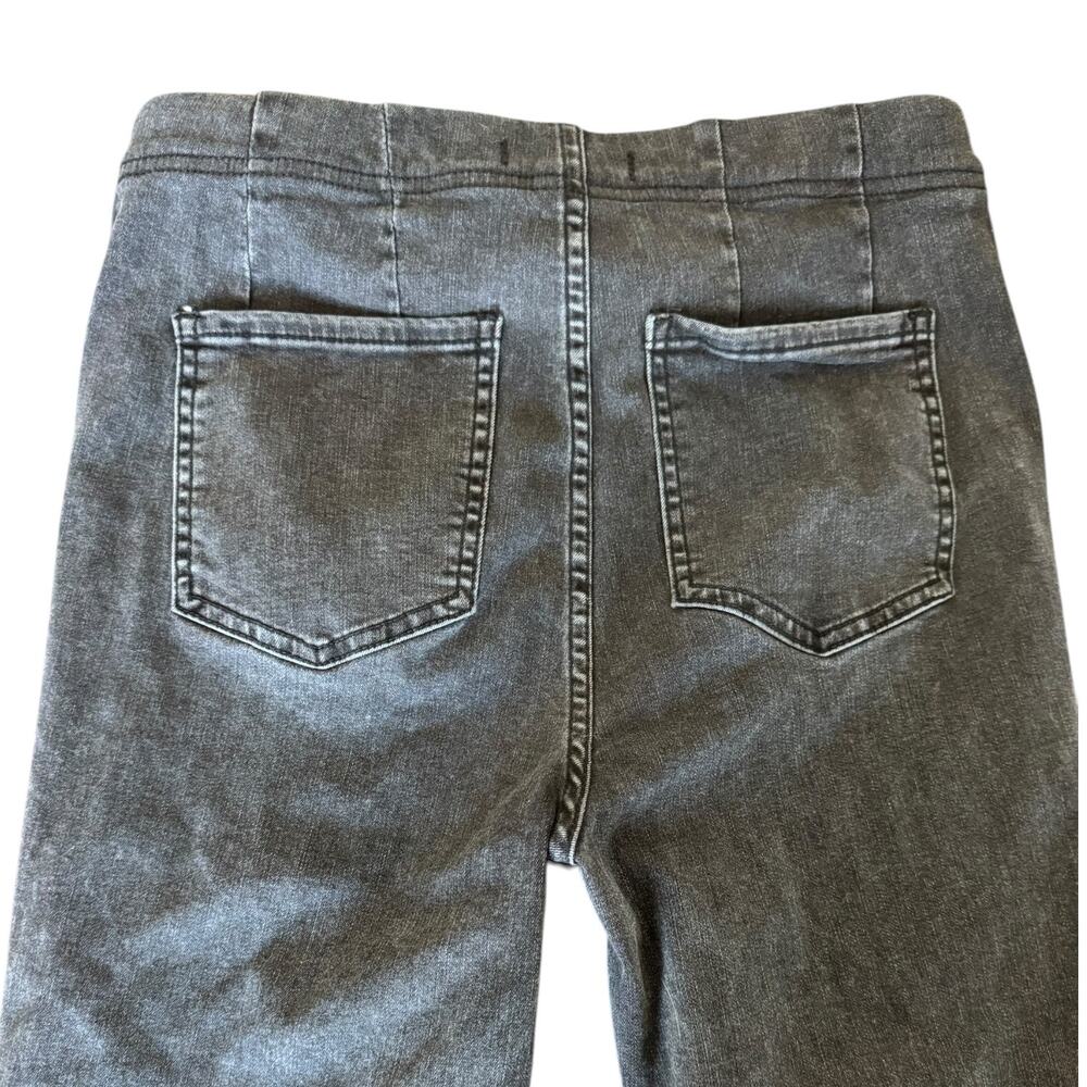Free People Pull On Jeans W29 Ultra High Rise Cropped Flare Black Boho - Picture 8 of 9